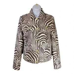 J McLaughlin Coby Jacket Cream Brown Seabray Women's XS